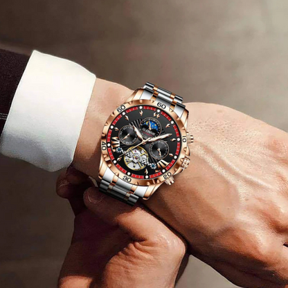 GLENAW-Montre Mécanique à Tourbillon de Luxe pour Homme.