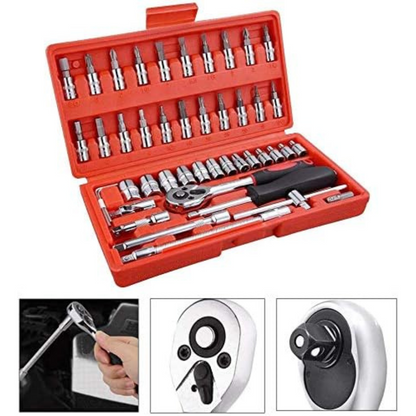 Kit d'outils de réparation automobile de 46 pièces.