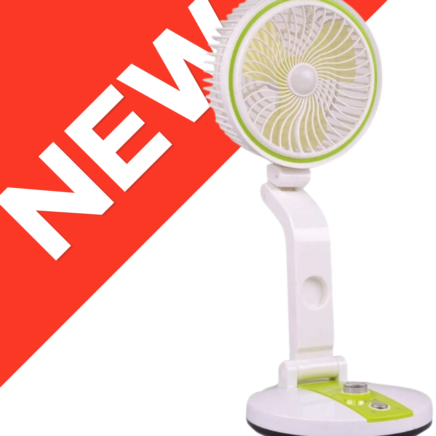 Mini ventilateur pliable portable avec lumière LED.