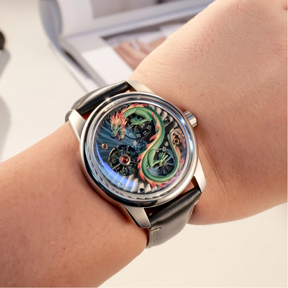 OBLVLO-DRAGON-VERT Montre Pour Homme.