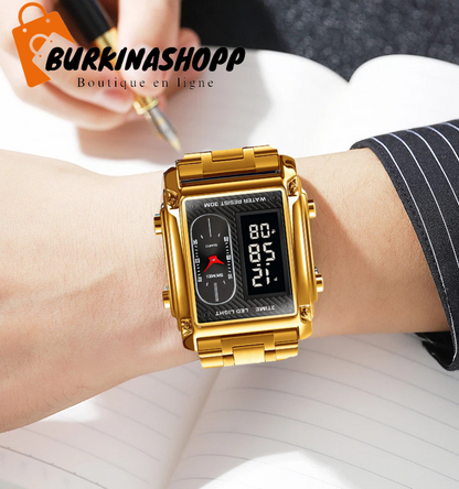 SKMEI-Montre rectangulaire pour homme.