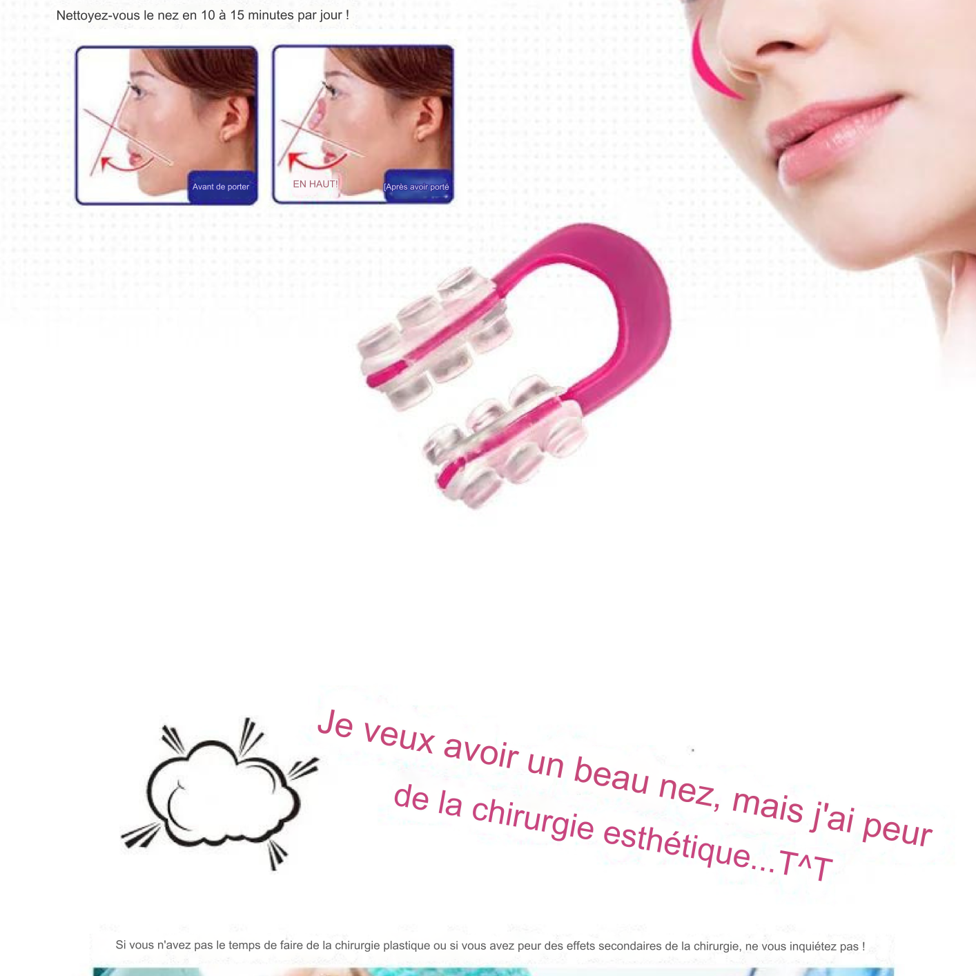Pince-nez en plastique en forme de U