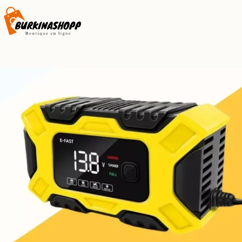 Chargeur de batterie professionnel 12V pour tous les types de véhicules.