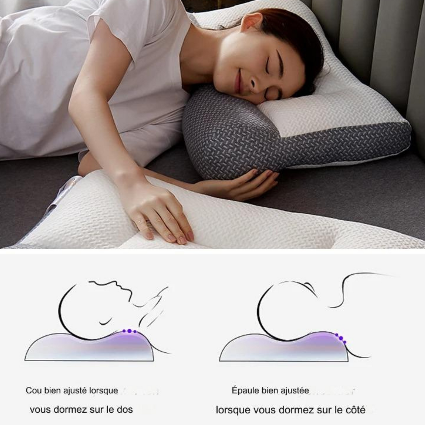 Oreiller orthopédique ergonomique