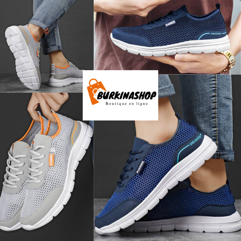 Baskets de course en maille d'été pour hommes.