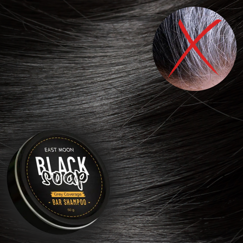 Savon capillaire naturel pour éliminer les cheveux gris.
