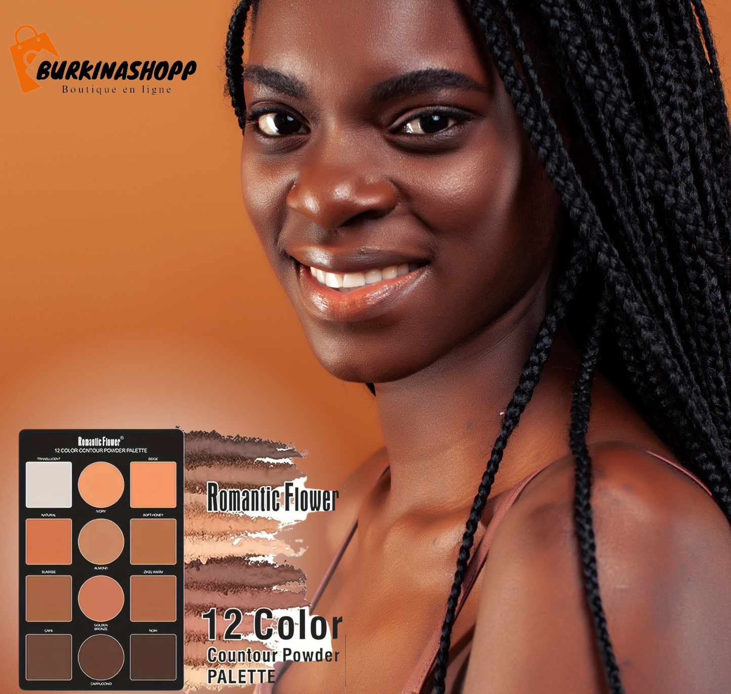 Palette contour de 12 teintes.