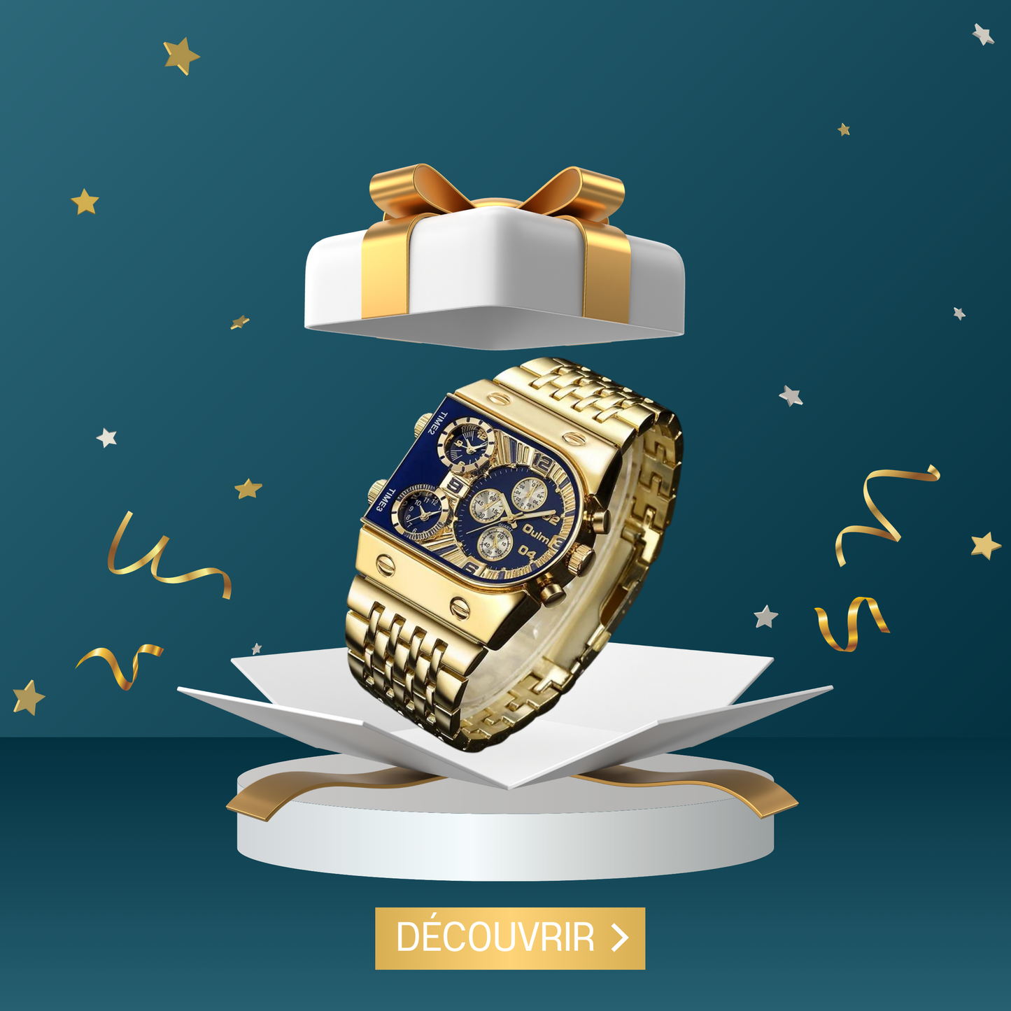 Montre à quartz triple heure OULM