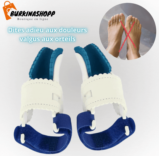 Paire d'attelles de correction d’orteils hallus valgus.