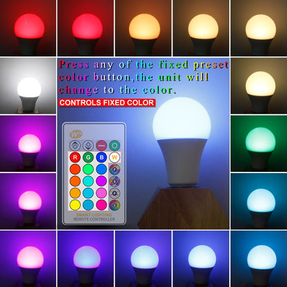 Ampoule LED RGB avec télécommande.