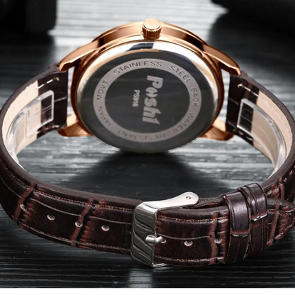 Montre à bracelet en cuir pour homme.