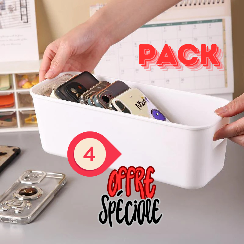 Pack de 4 petits boite de rangement en plastique.