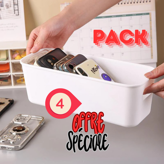 Pack de 4 petits boite de rangement en plastique.