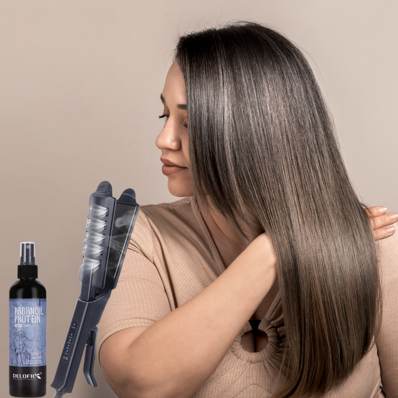 Pack compléte de cheveux-Lisseur ionique et spray de protection thermique.