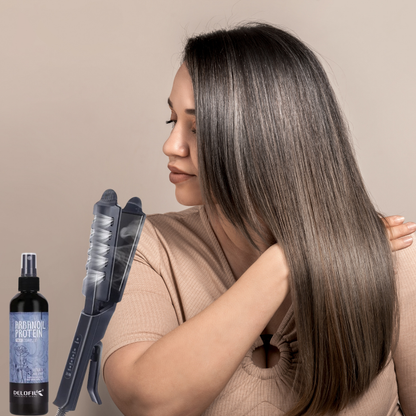 Pack compléte de cheveux-Lisseur ionique et spray de protection thermique.