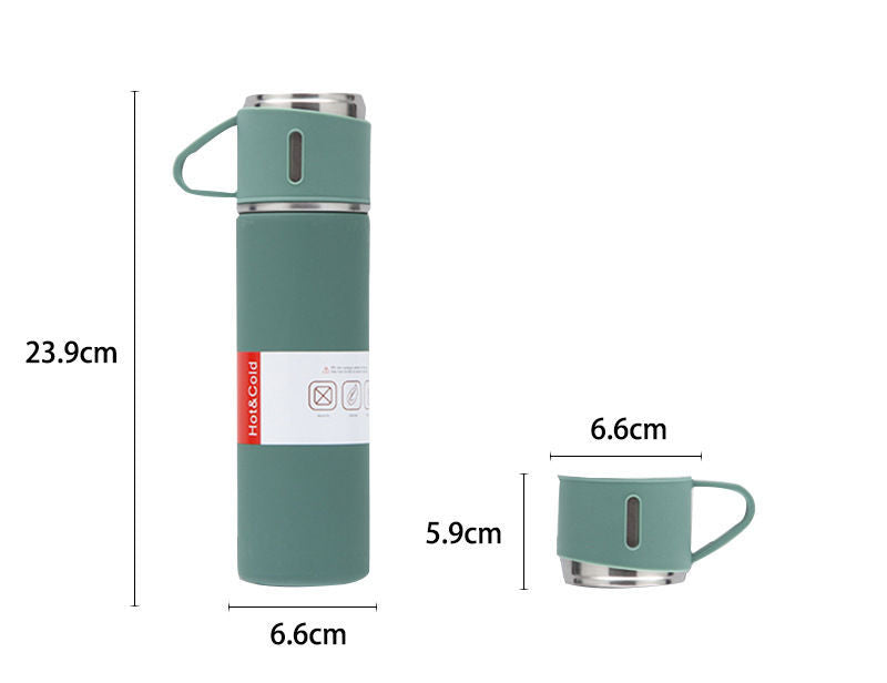 Thermos double couche en acier inoxydable.