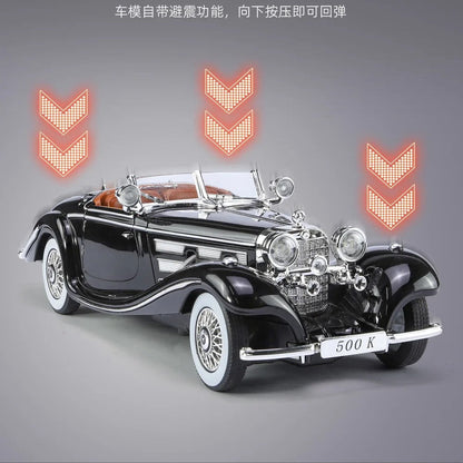 Modèle réduit de voiture Benz 500K en métal moulé sous pression à l'échelle 1:24.