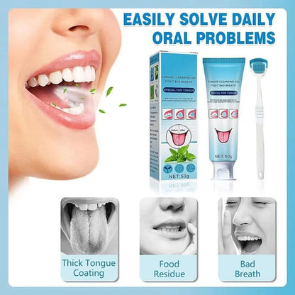 Gel Nettoyant Langue avec Brosse Multifonctionnelle