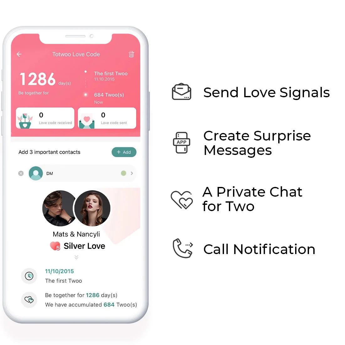 Totwoo lang distance touch bracelets