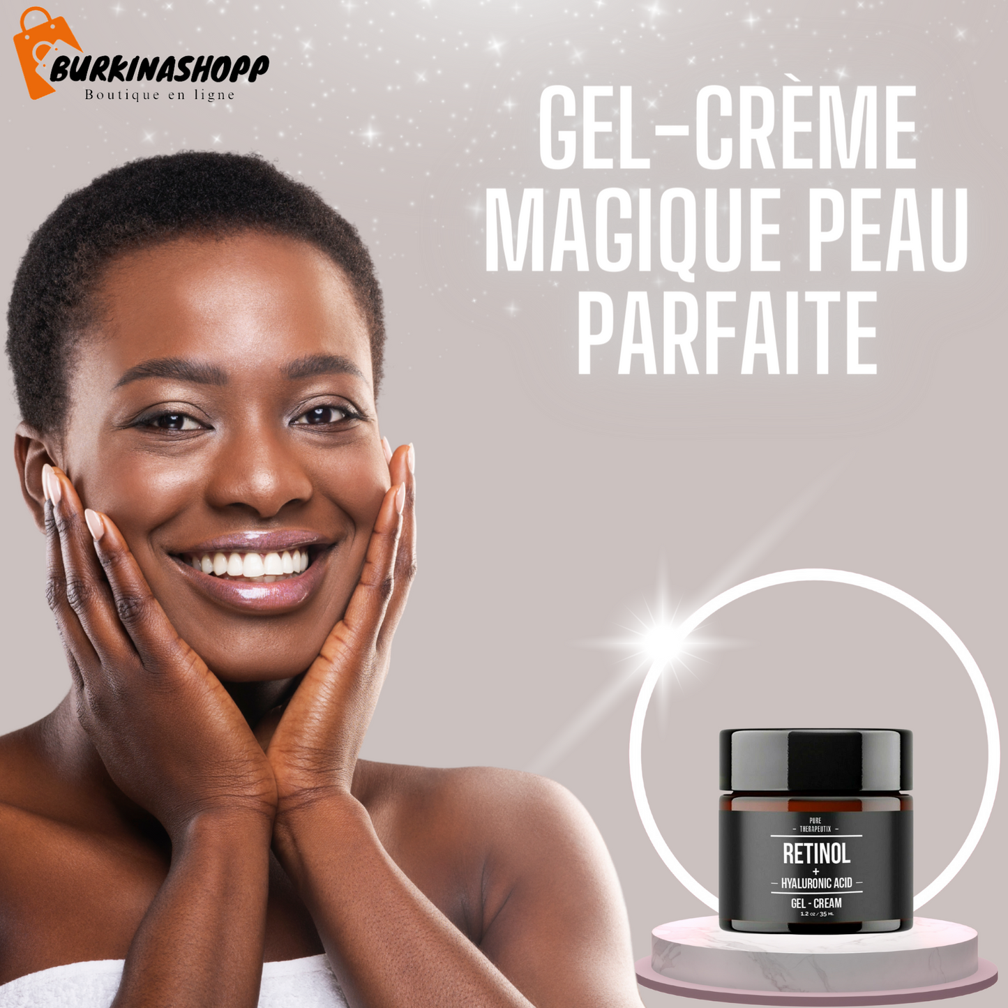 Gel-crème éclaircissant et anti-rides pour la peau.