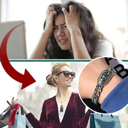 Bracelet DZI à neuf yeux avec mantra à six.