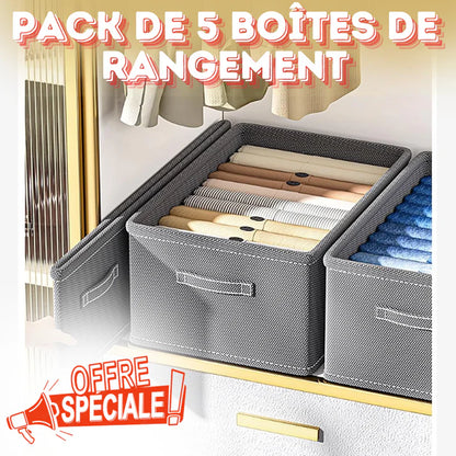 Pack de 5 boites de rangement innovantes et pliables.